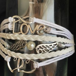 Angel love braided bracelet (white)